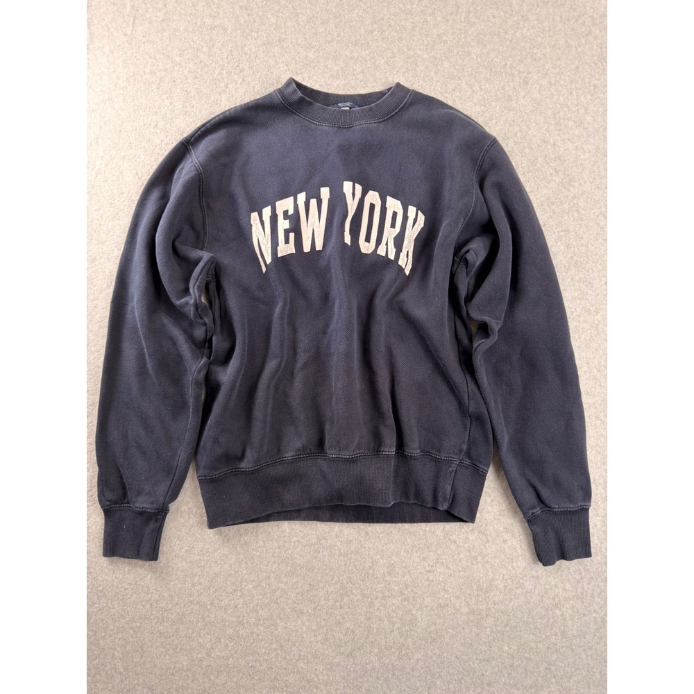 John Galt Brandy Melville New York Graphic Sweatshirt Navy Blue One Size